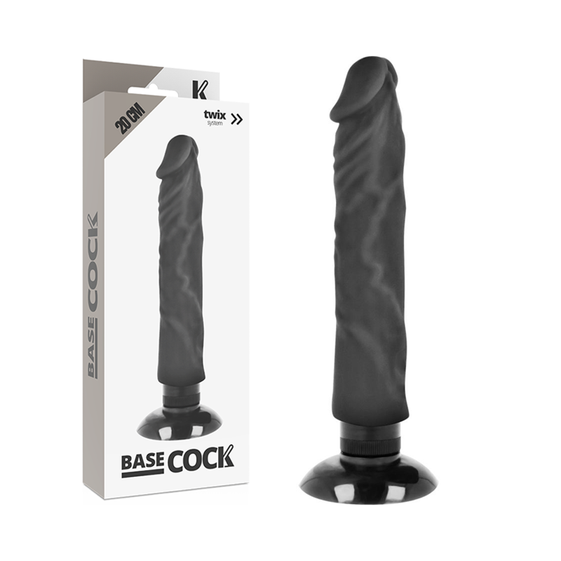 BASECOCK realistisk vibrator 20 cm svart