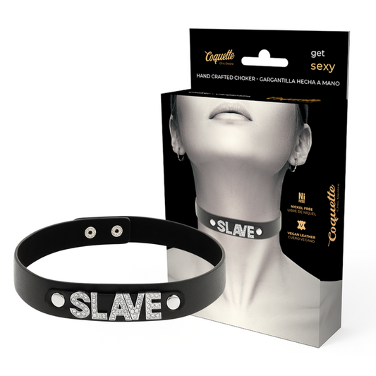Coquette Chic Desire Slave veganskt läderhalsband