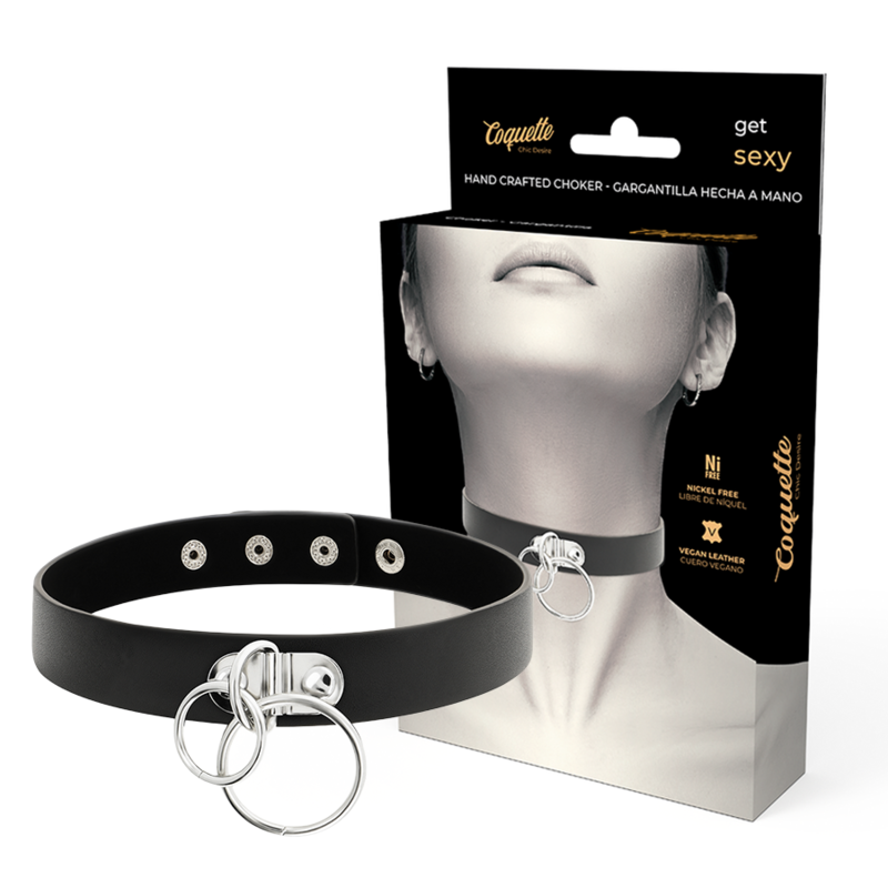 Coquette Chic Desire dubbelring vegan läder choker