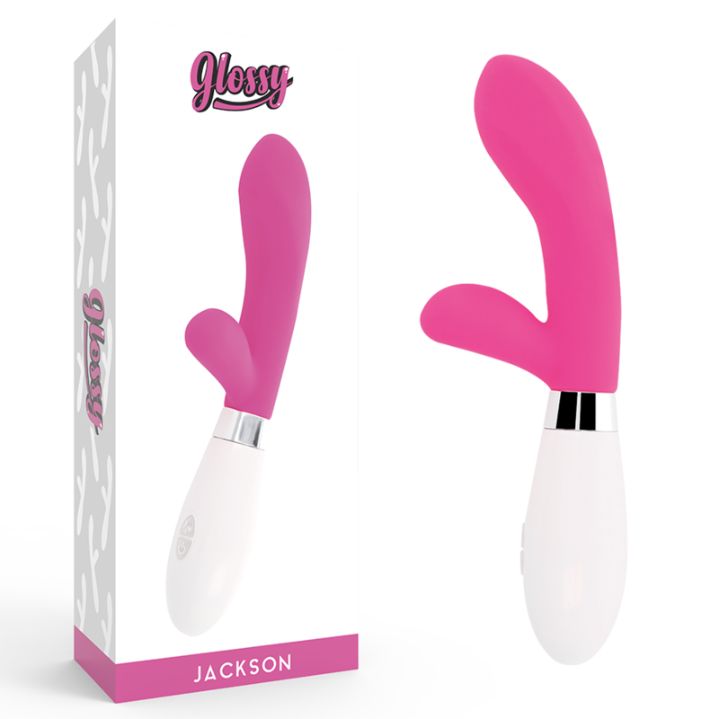 GLOSSY Jackson Rabbit Pink silikonmassager