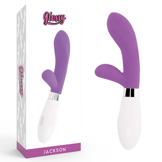 GLOSSY Jackson Rabbit Purple silikonmassagerare