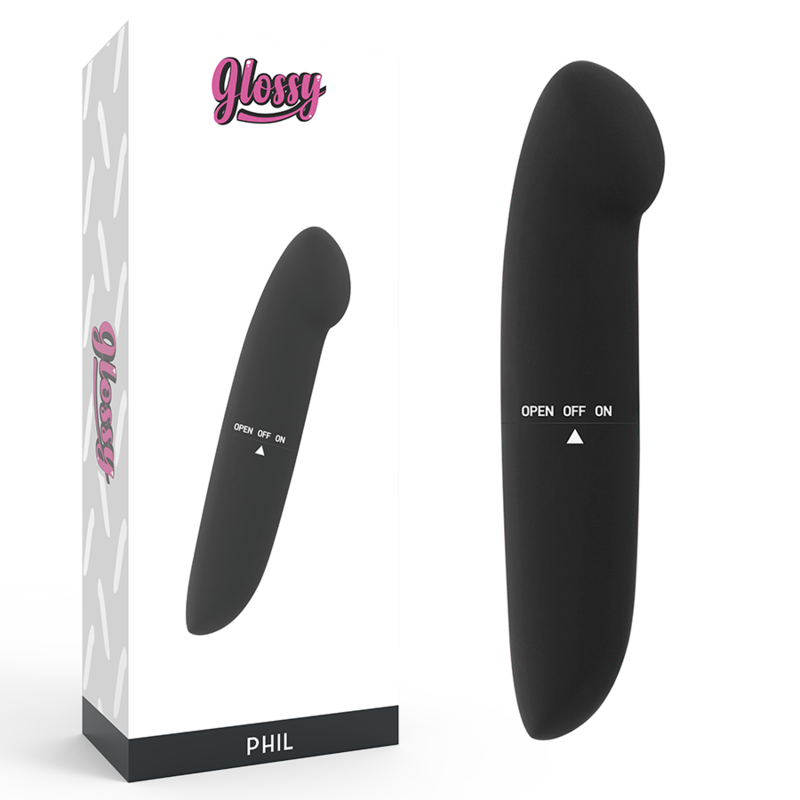 GLOSSY PHIL vibrator i svart