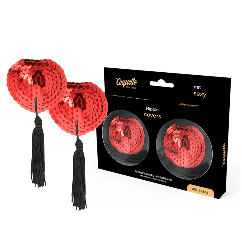 Röda bröstvårtscovers från Coquette Chic Desire
