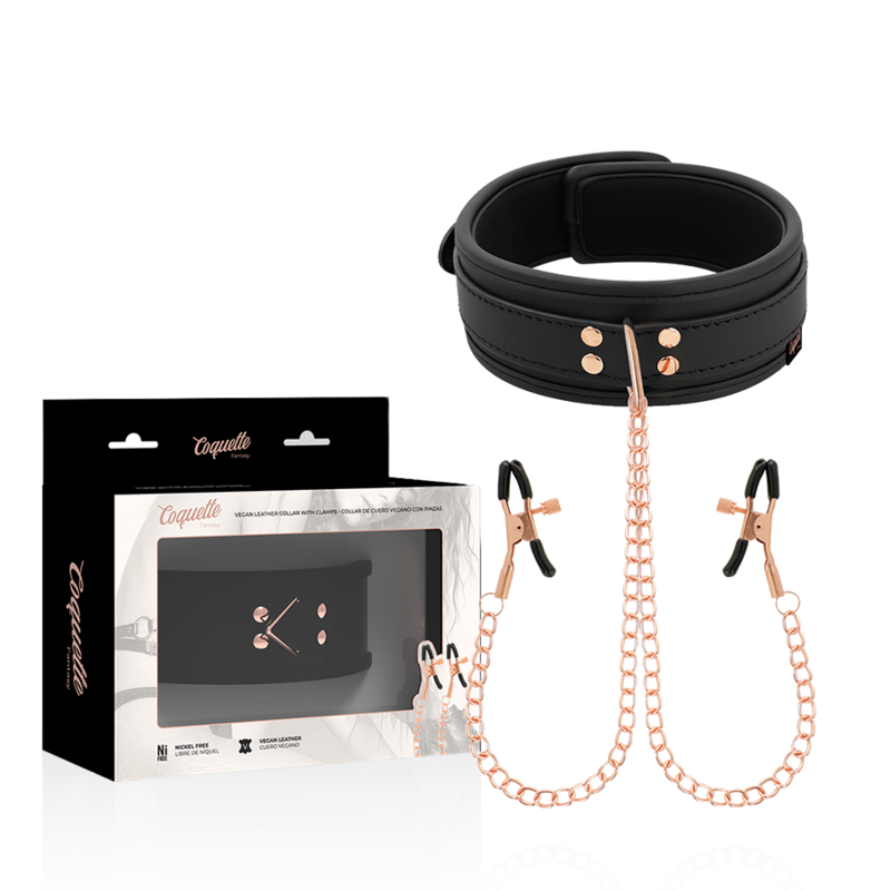 COQUETTE CHIC DESIRE - NIPPLE CLAMP HALSBAND MED NEOPREN FODER