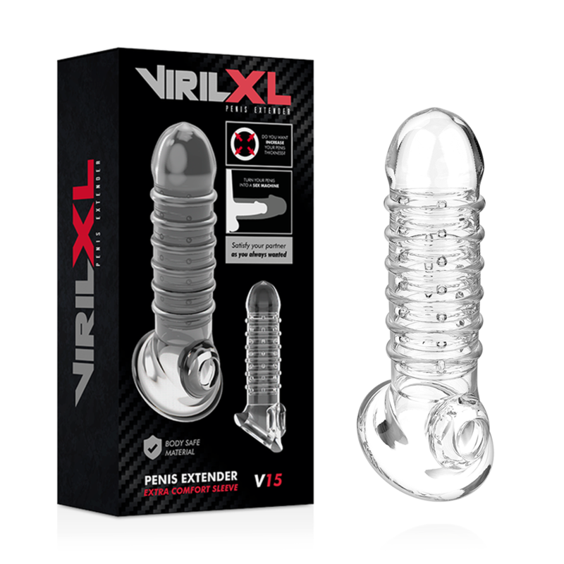 VIRILXL penisförlängning och hylsa V15 i transparent design