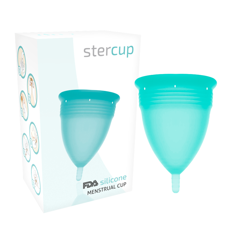 STERCUP menstruationskop i aquamarine silikon storlek L