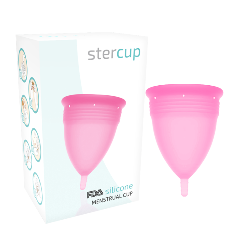 STERCUP - FDA SILIKON MENSTRUATIONSKOP ROSA - STORLEK S