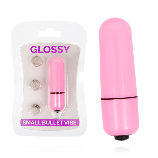 GLOSSY liten bullet vibrator i djup rosa