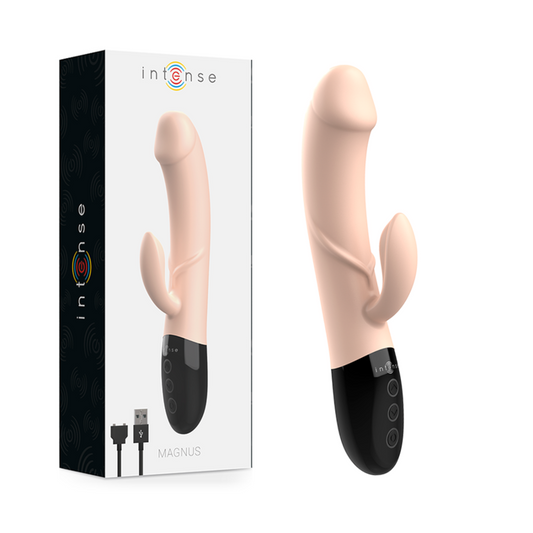 INTENSE Magnus Dual Rechargeable Vibrator i svart och naturlig färg