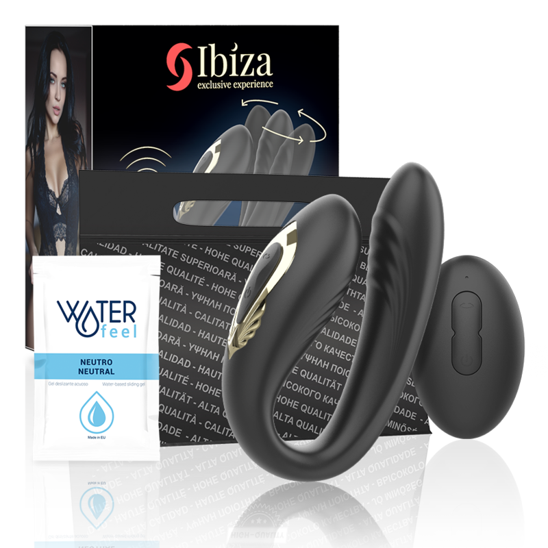IBIZA roterande dubbelvibrator med fjärrkontroll