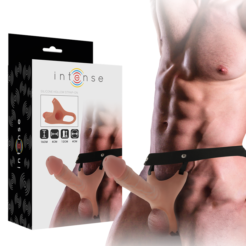 INTENSE - HOLLOW HARNESS MED SILIKON DILDO 16 X 3,5 CM