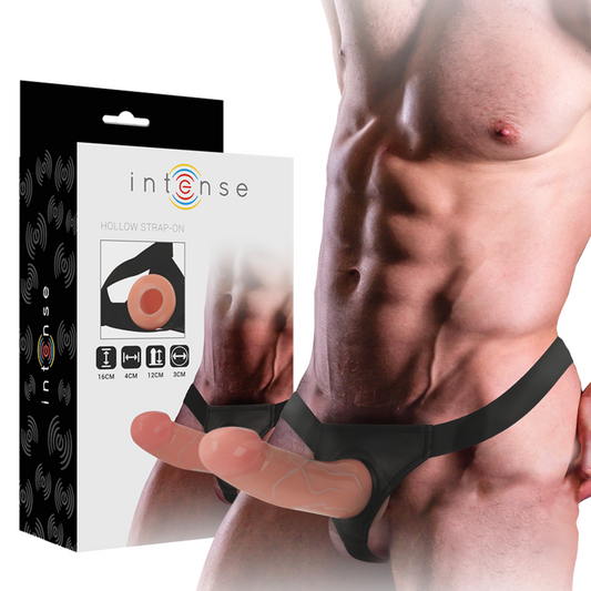 INTENSE - HOLLOW HARNESS MED DILDO 16 X 3 CM