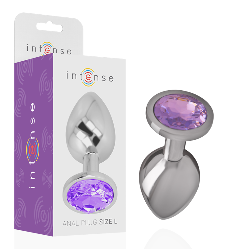 INTENSE - Aluminium Metal Anal Plug med Violett Kristall Storlek S