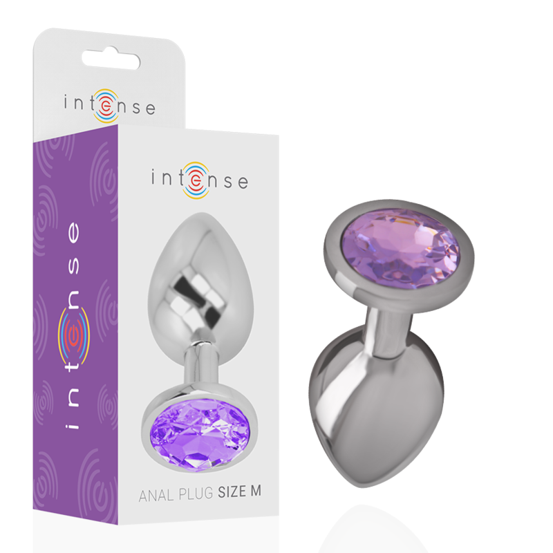 INTENSE - Aluminium Metal Anal Plug med Violett Kristall Storlek M