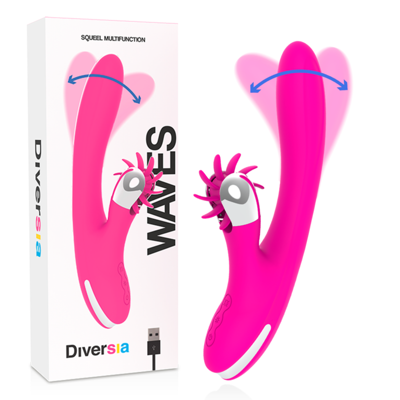 DIVERSIA BUNNY WAVES 24 CM vibrator med vågsystem