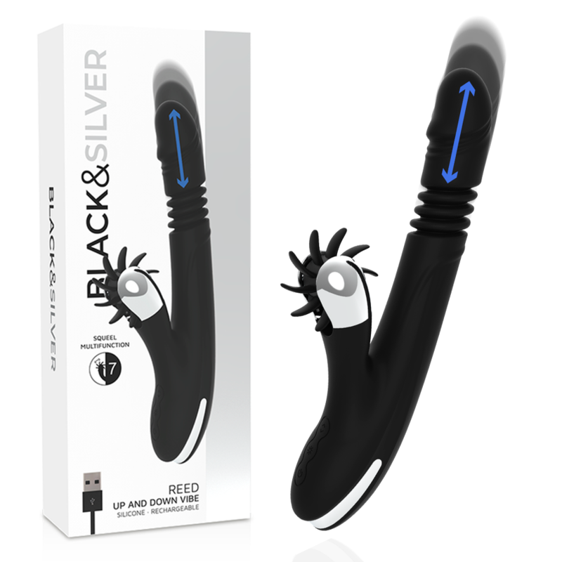 BLACK&SILVER BUNNY REED UP & DOWN VIBE vibrator