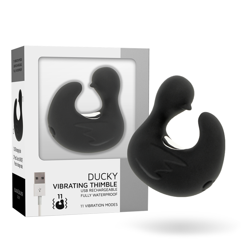 BLACK&SILVER Ducky - Återladdningsbar silikonstimulator
