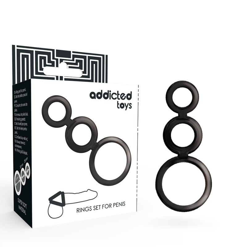 ADDICTED TOYS ringset för penis i rökfärgad design