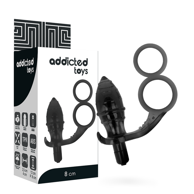 ADDICTED TOYS anal plug med dubbla svarta ringar