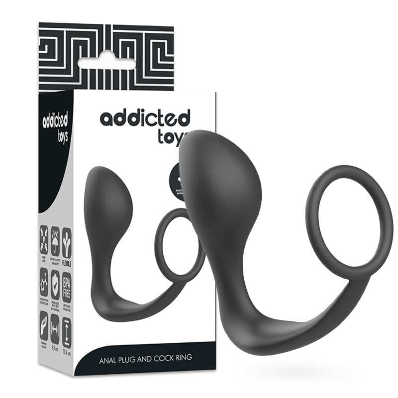 ADDICTED TOYS analplugg med svart silikonring