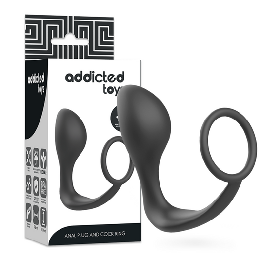 ADDICTED TOYS analplugg med svart silikonring