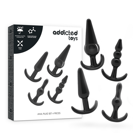 Set med 4 analpluggar från Addicted Toys