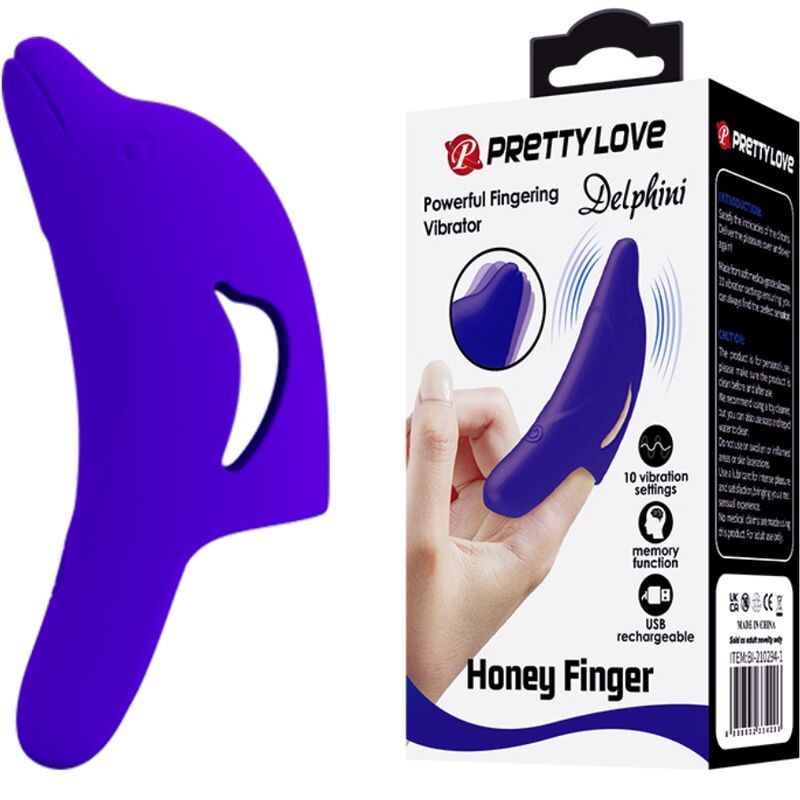 Pretty Love Delphini mörkblå fingerstimulator