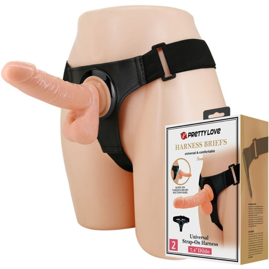 PRETTY LOVE - SÄNGKANTSHARNES MED DILDO TOM 20 CM NATURLIG