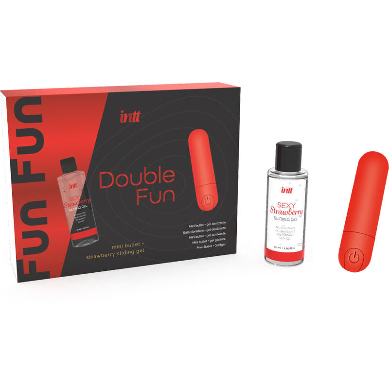 INTT - Double Fun Kit med Vibrerande Bullet och Jordgubbsmassagegel