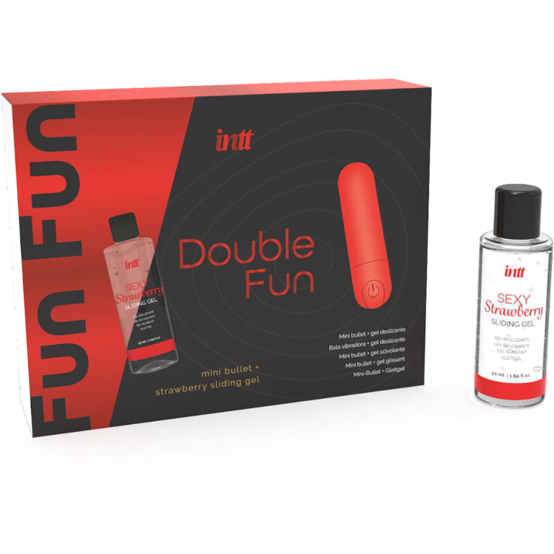 INTT - Double Fun Kit med Vibrerande Bullet och Jordgubbsmassagegel