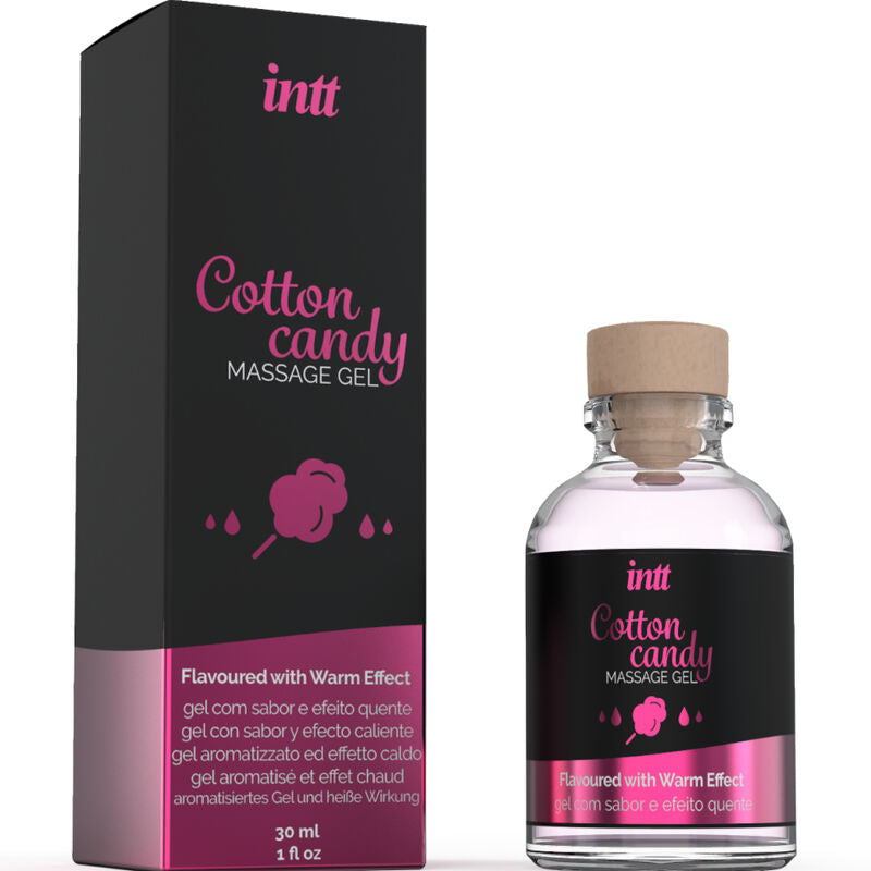 INTT Massagegel med sockervaddarom och värmeeffekt 30 ml
