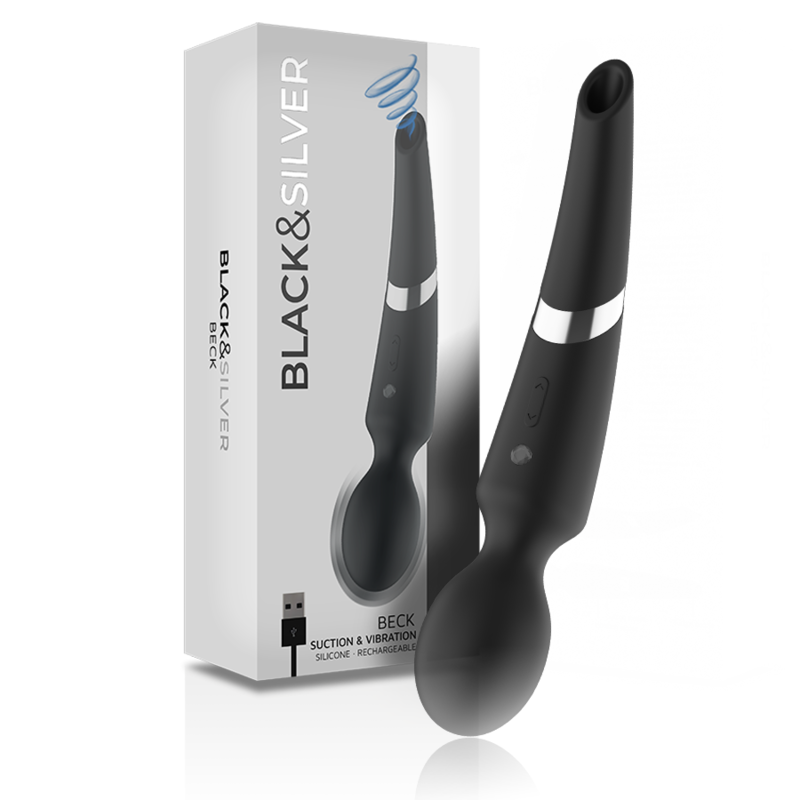 BLACK&SILVER Beck sugstav och massager 2 i 1 i silikon
