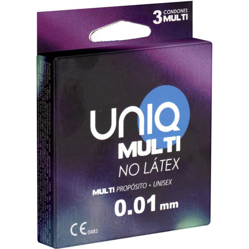 Uniq MULTI latexfria kondomer i förpackning med 3 enheter