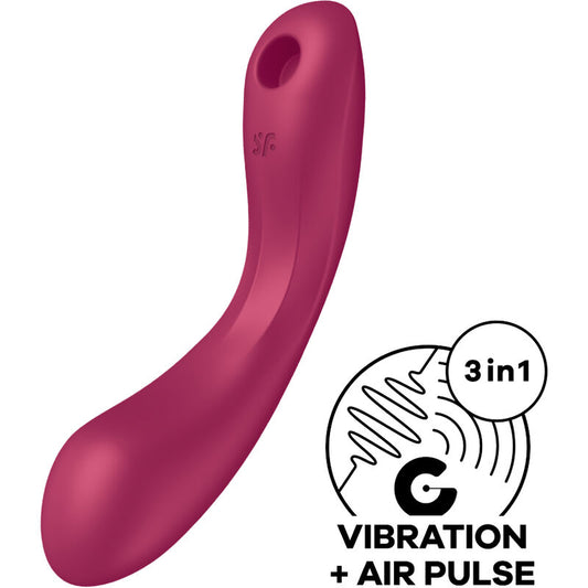 SATISFYER Curve Trinity 1 luftpulsvibrator i röd färg