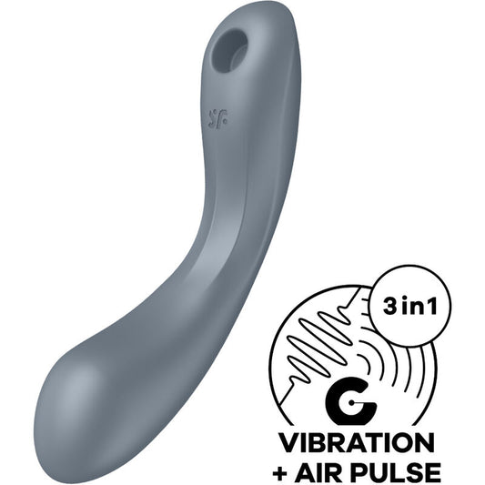 SATISFYER - CURVE TRINITY 1 AIR PULSE VIBRATION GRÅ