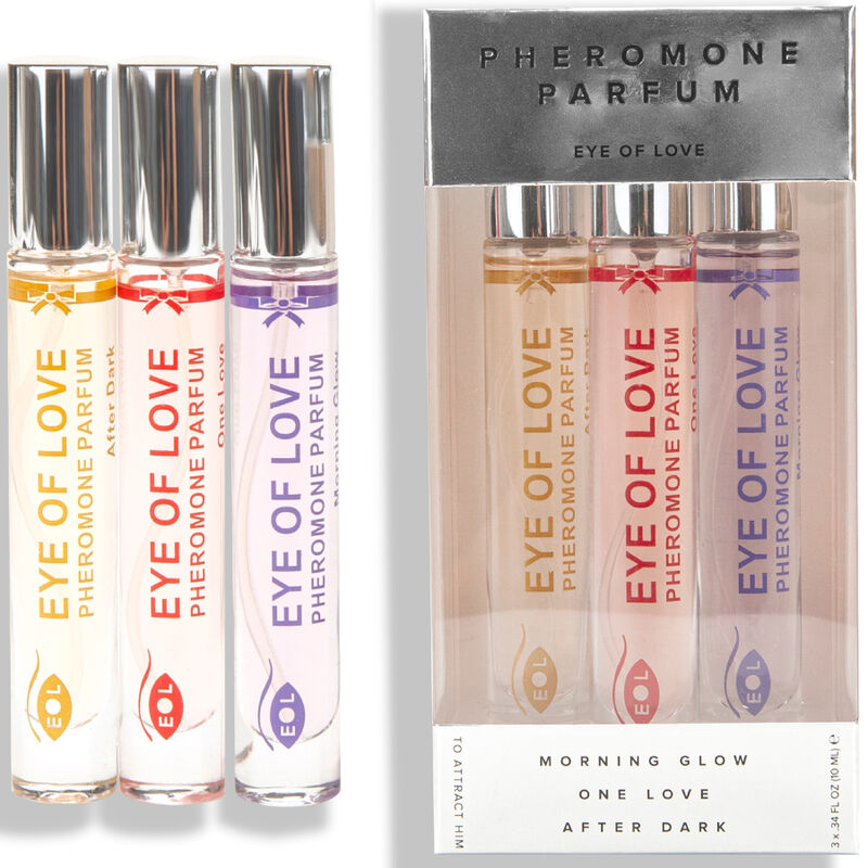 EYE OF LOVE feromonparfymset 10 ml med tre dofter