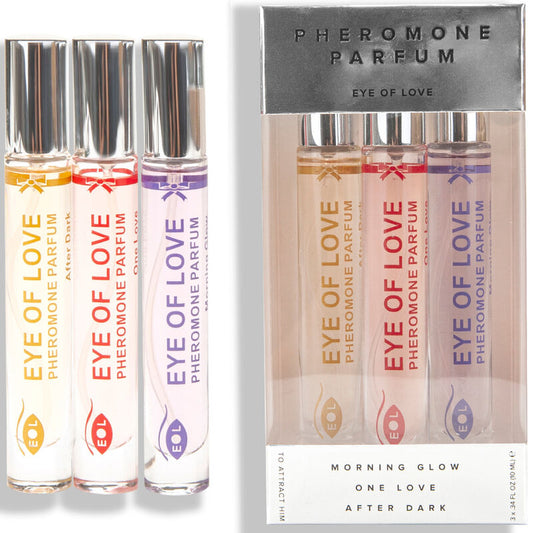 EYE OF LOVE feromonparfymset 10 ml med tre dofter