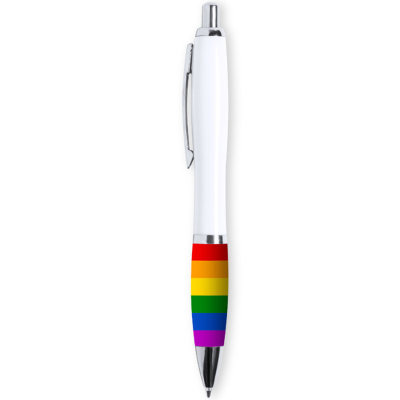 Vit bläckpenna med LGBT-flagga