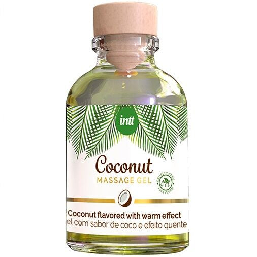 INTT vegansk massagegel med kokossmak och värmeeffekt 30 ml