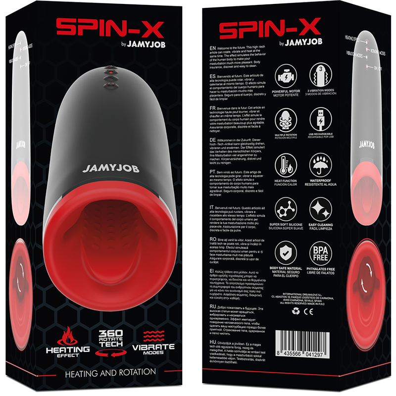 JAMYJOB SPIN-X värme- och rotationsmasturbator