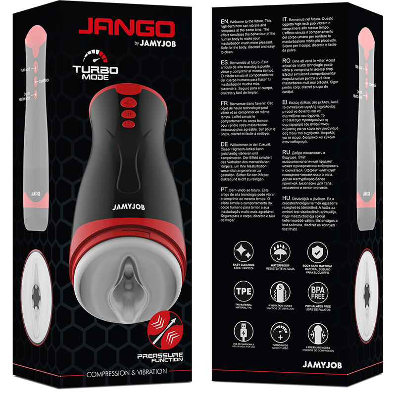 JAMYJOB JANGO masturbator med kompression och vibration