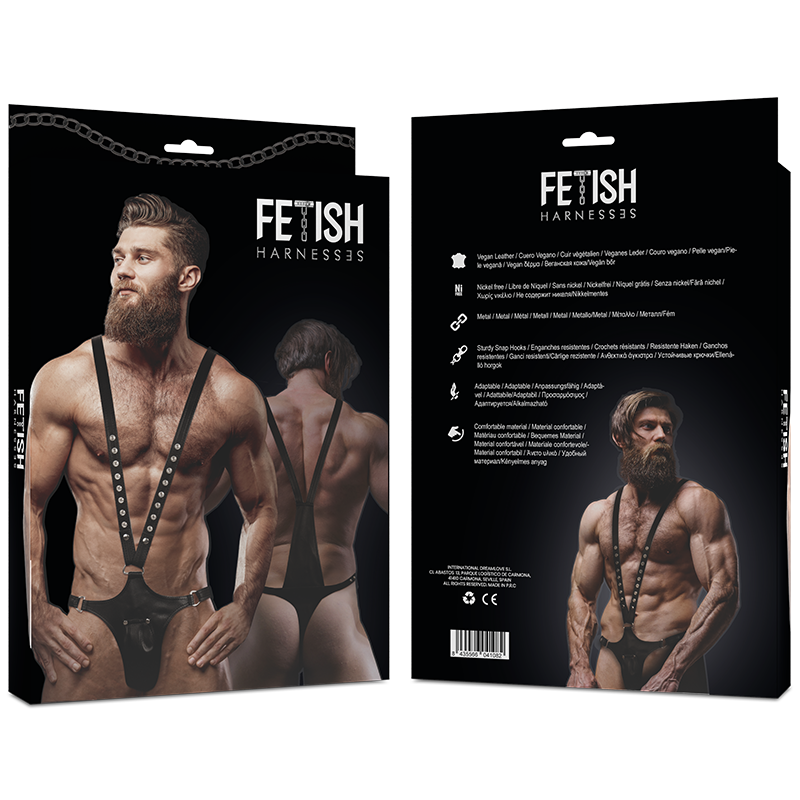 Fetish Submissive Attitude V-formad eco-läder harness för män