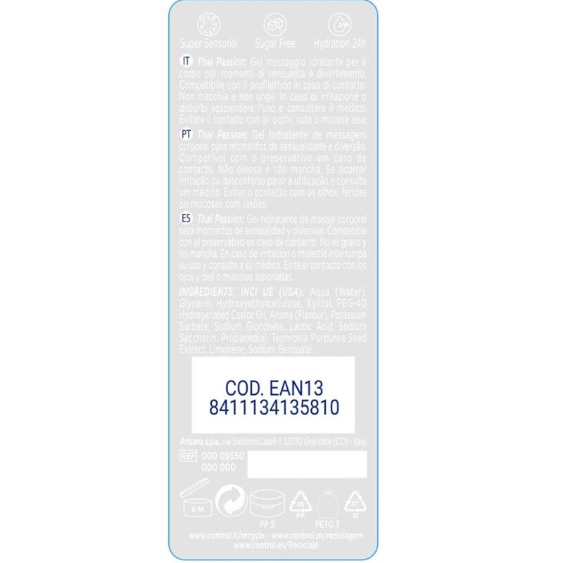 CONTROL 2 en 1 massagegel Thai Passion 200 ml