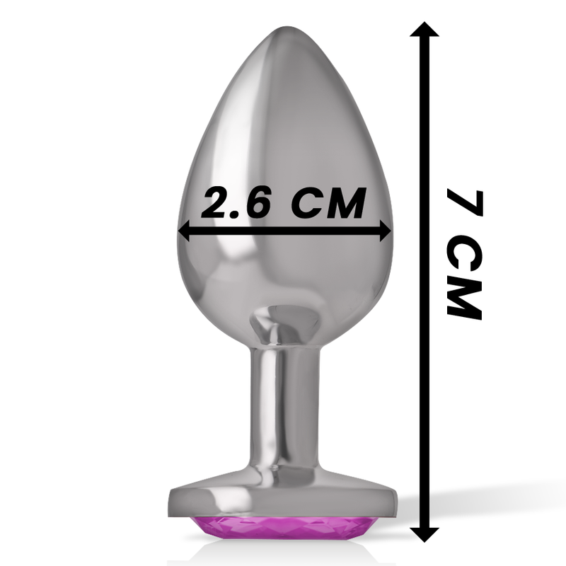 INTENSE - ANALPLUGG I ALUMINIUM MED PINK HJÄRTA STORLEK S