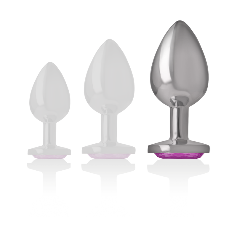 INTENSE - Aluminium Metal Anal Plug Pink Heart Storlek L