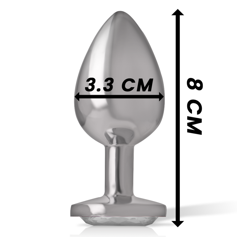 INTENSE - Aluminium Metal Anal Plug White Heart Size M