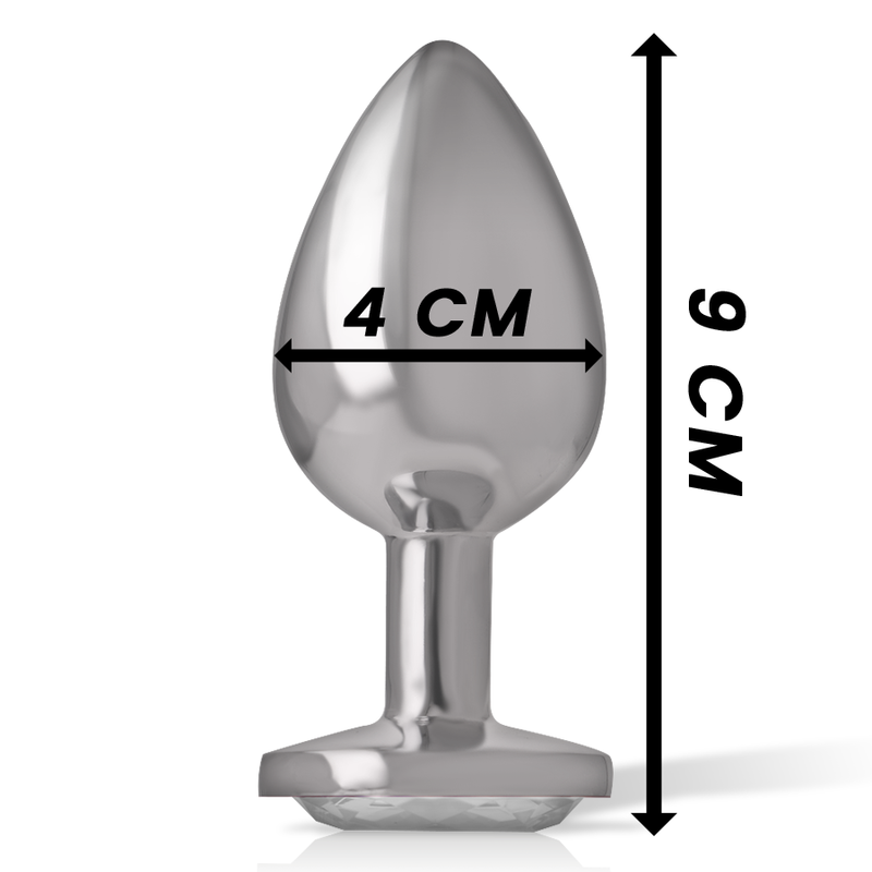 Intense analplugg i metall med diamantjuvel, storlek L