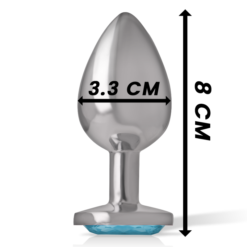 INTENSE - Aluminium Metal Anal Plug Blue Heart Size M