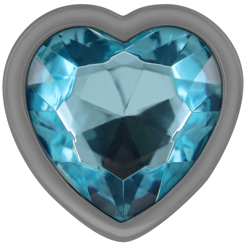 INTENSE - Aluminium Metal Anal Plug Blue Heart Size M