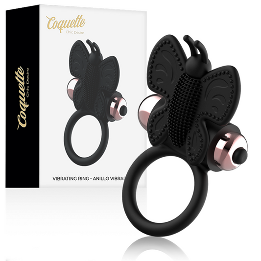 COQUETTE CHIC DESIRE - Penisring Butterfly med vibrator svart/guld